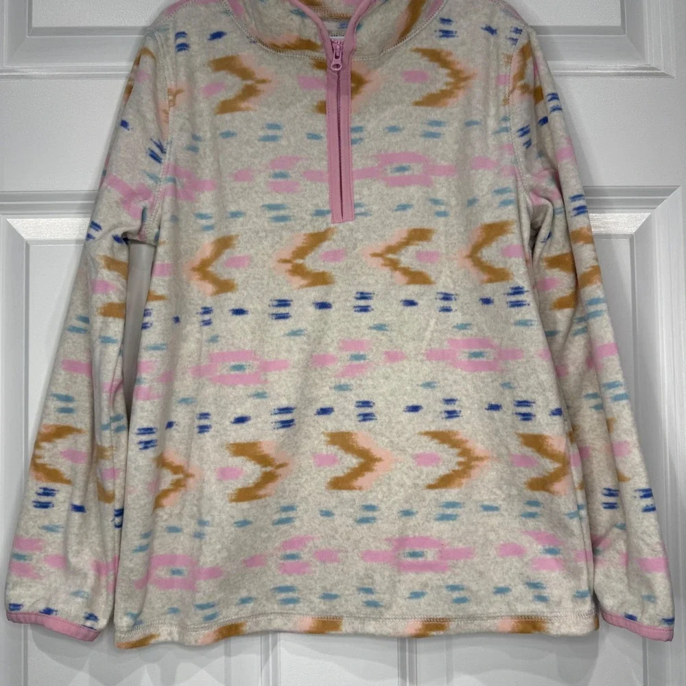 OshKosh Bgosh Girls Fleece Quarter Zip Pullover Tribal Print Size‎ 10